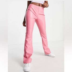ASOS Design Pink Faux leather Pants